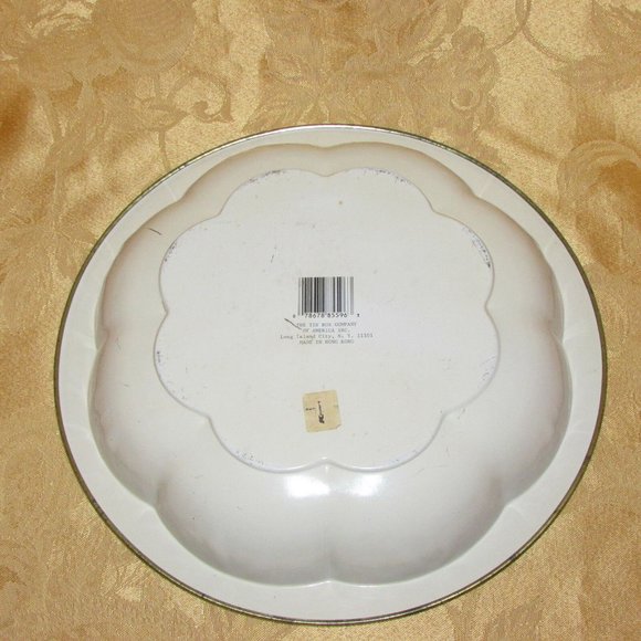 Vintage Metal Serving Bowl THE TIN BOX COMPANY OF AMERICA Blue Orange Floral - Picture 3 of 6